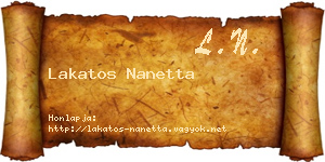 Lakatos Nanetta névjegykártya